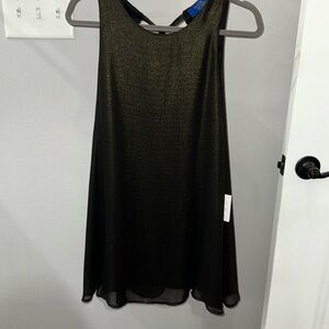 RUSTIC ROYALS Black and Gold Shift Dress. NWT.